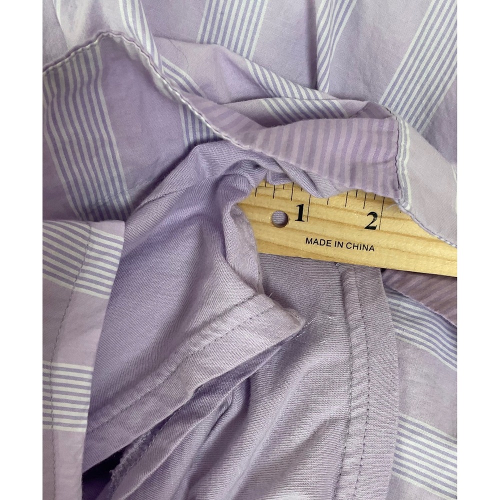 Aerie Lavender White Striped Button Front Skort XL Mini Elastic Waist Cotton - Picture 7 of 10
